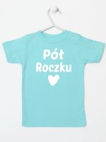 na pół roczku koszulka z krótkim rękawem kolor miętowy 073