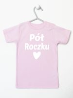 na pół roczku koszulka z krótkim rękawem kolor różowy 073