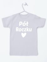 na pół roczku koszulka z krótkim rękawem kolor szary 073