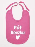 na pół roczku śliniak niemowlęcy kolor ciemny różowy 073