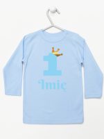 na roczek jedynka niebieska z imieniem koszulka z długim rękawem kolor błękitny 172