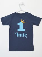 na roczek jedynka niebieska z imieniem koszulka z krótkim rękawem kolor granatowy 172