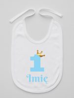 na roczek jedynka niebieska z imieniem śliniak niemowlęcy kolor biały 172