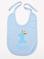 na roczek jedynka niebieska z imieniem śliniak niemowlęcy kolor błękitny 172