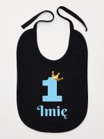 na roczek jedynka niebieska z imieniem śliniak niemowlęcy kolor czarny 172