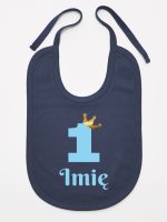 na roczek jedynka niebieska z imieniem śliniak niemowlęcy kolor granatowy 172