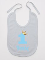 na roczek jedynka niebieska z imieniem śliniak niemowlęcy kolor szary 172