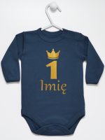 na roczek jedynka z imieniem body z długim rękawem kolor granatowy 142