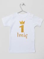 na roczek jedynka z imieniem koszulka z krótkim rękawem kolor biały 142