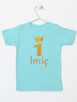 na roczek jedynka z imieniem koszulka z krótkim rękawem kolor miętowy 142