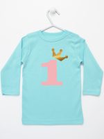 na roczek jedynką z koroną koszulka z długim rękawem kolor miętowy 151