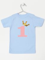 na roczek jedynką z koroną koszulka z krótkim rękawem kolor błękitny 151