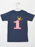 na roczek jedynką z koroną koszulka z krótkim rękawem kolor granatowy 151