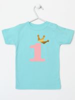 na roczek jedynką z koroną koszulka z krótkim rękawem kolor miętowy 151