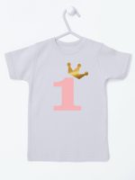 na roczek jedynką z koroną koszulka z krótkim rękawem kolor szary 151
