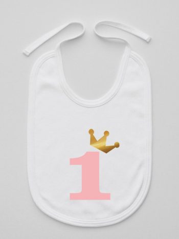 na roczek jedynką z koroną śliniak niemowlęcy kolor biały 151