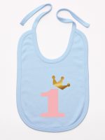 na roczek jedynką z koroną śliniak niemowlęcy kolor błękitny 151