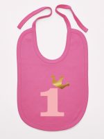 na roczek jedynką z koroną śliniak niemowlęcy kolor ciemny różowy 151