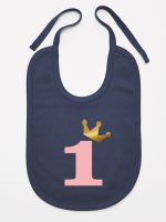 na roczek jedynką z koroną śliniak niemowlęcy kolor granatowy 151