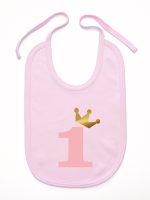 na roczek jedynką z koroną śliniak niemowlęcy kolor różowy 151