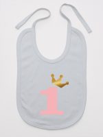 na roczek jedynką z koroną śliniak niemowlęcy kolor szary 151