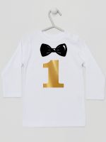 na roczek jedynka z muchą koszulka z długim rękawem kolor biały 218