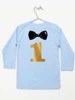 na roczek jedynka z muchą koszulka z długim rękawem kolor błękitny 218