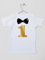 na roczek jedynka z muchą koszulka z krótkim rękawem kolor biały 218