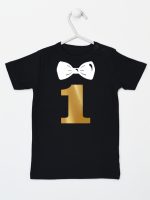 na roczek jedynka z muchą koszulka z krótkim rękawem kolor czarny 218