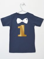 na roczek jedynka z muchą koszulka z krótkim rękawem kolor granatowy 218