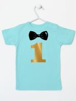 na roczek jedynka z muchą koszulka z krótkim rękawem kolor miętowy 218