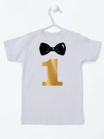 na roczek jedynka z muchą koszulka z krótkim rękawem kolor szary 218