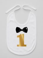 na roczek jedynka z muchą śliniak niemowlęcy kolor biały 218