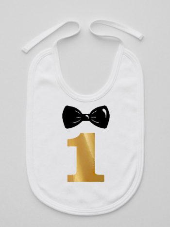 na roczek jedynka z muchą śliniak niemowlęcy kolor biały 218