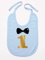 na roczek jedynka z muchą śliniak niemowlęcy kolor błękitny 218