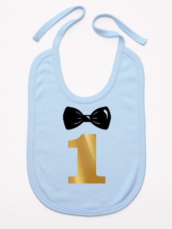 na roczek jedynka z muchą śliniak niemowlęcy kolor błękitny 218