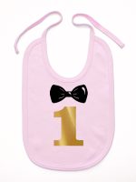 na roczek jedynka z muchą śliniak niemowlęcy kolor różowy 218