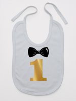 na roczek jedynka z muchą śliniak niemowlęcy kolor szary 218