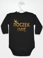 na roczek z imieniem dziecka body z długim rękawem kolor czarny 029