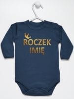 na roczek z imieniem dziecka body z długim rękawem kolor granatowy 029