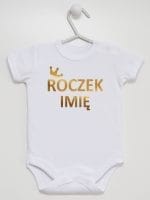 na roczek z imieniem dziecka body z krótkim rękawem kolor biały 029