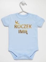 na roczek z imieniem dziecka body z krótkim rękawem kolor błękitny 029