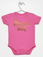 na roczek z imieniem dziecka body z krótkim rękawem kolor ciemny rózowy 029