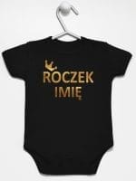 na roczek z imieniem dziecka body z krótkim rękawem kolor czarny 029