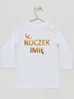 na roczek z imieniem dziecka koszulka z długim rękawem kolor biały 029