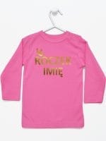 na roczek z imieniem dziecka koszulka z długim rękawem kolor ciemny różowy 029