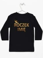 na roczek z imieniem dziecka koszulka z długim rękawem kolor czarny 029