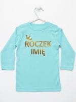 na roczek z imieniem dziecka koszulka z długim rękawem kolor miętowy 029