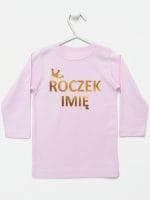 na roczek z imieniem dziecka koszulka z długim rękawem kolor różowy 029