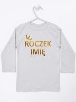 na roczek z imieniem dziecka koszulka z długim rękawem kolor szary 029
